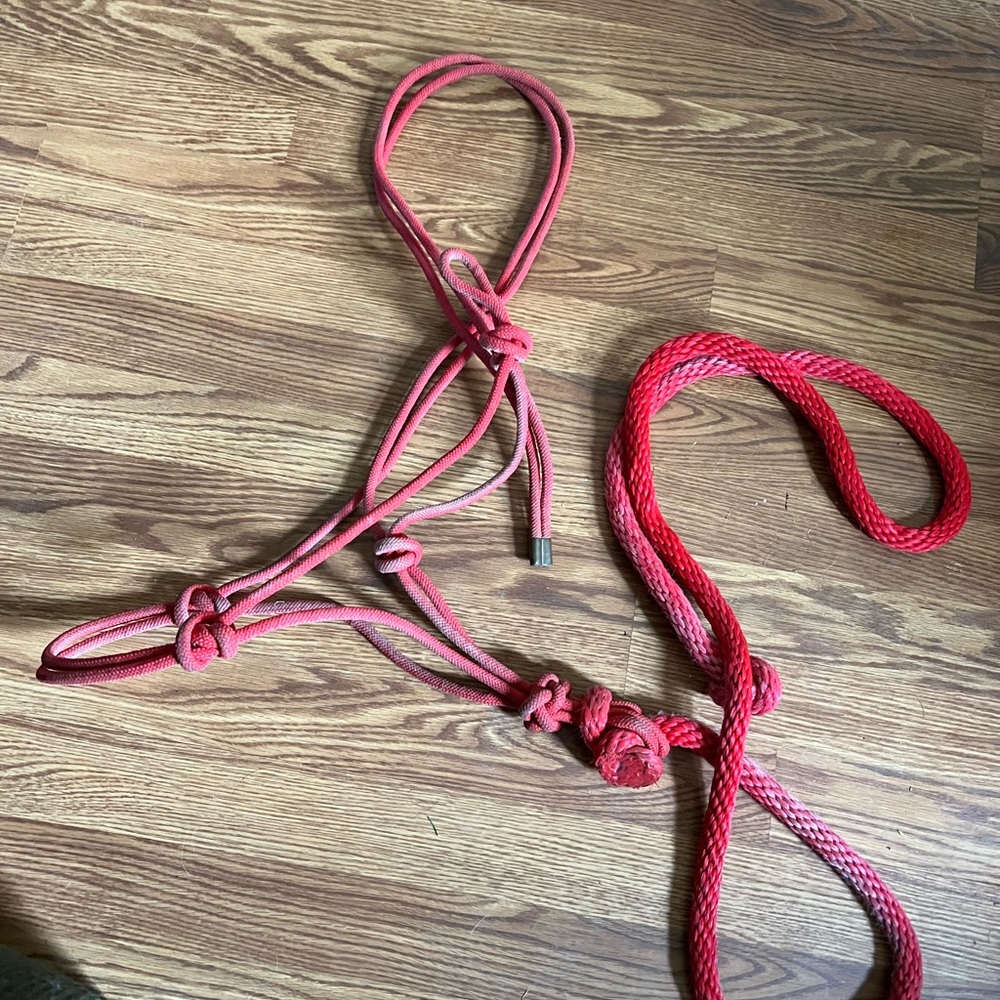 Used rope horse halter w/lead JG